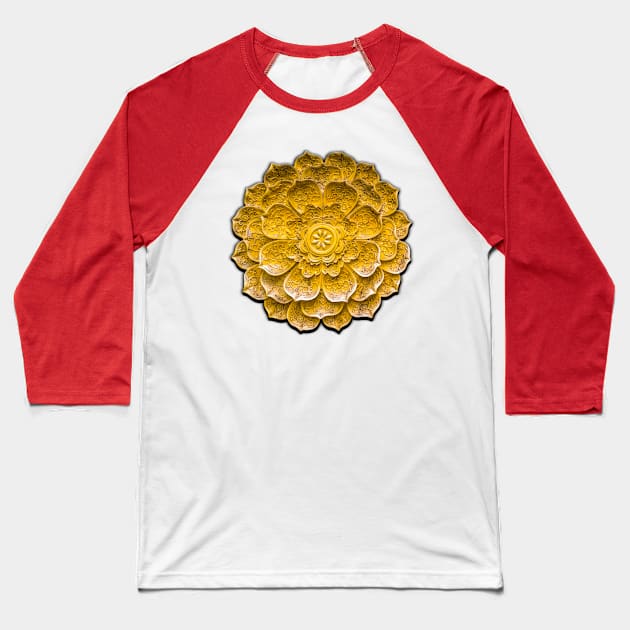 Chinese Gold Lotus Symbol Baseball T-Shirt by dalyndigaital2@gmail.com